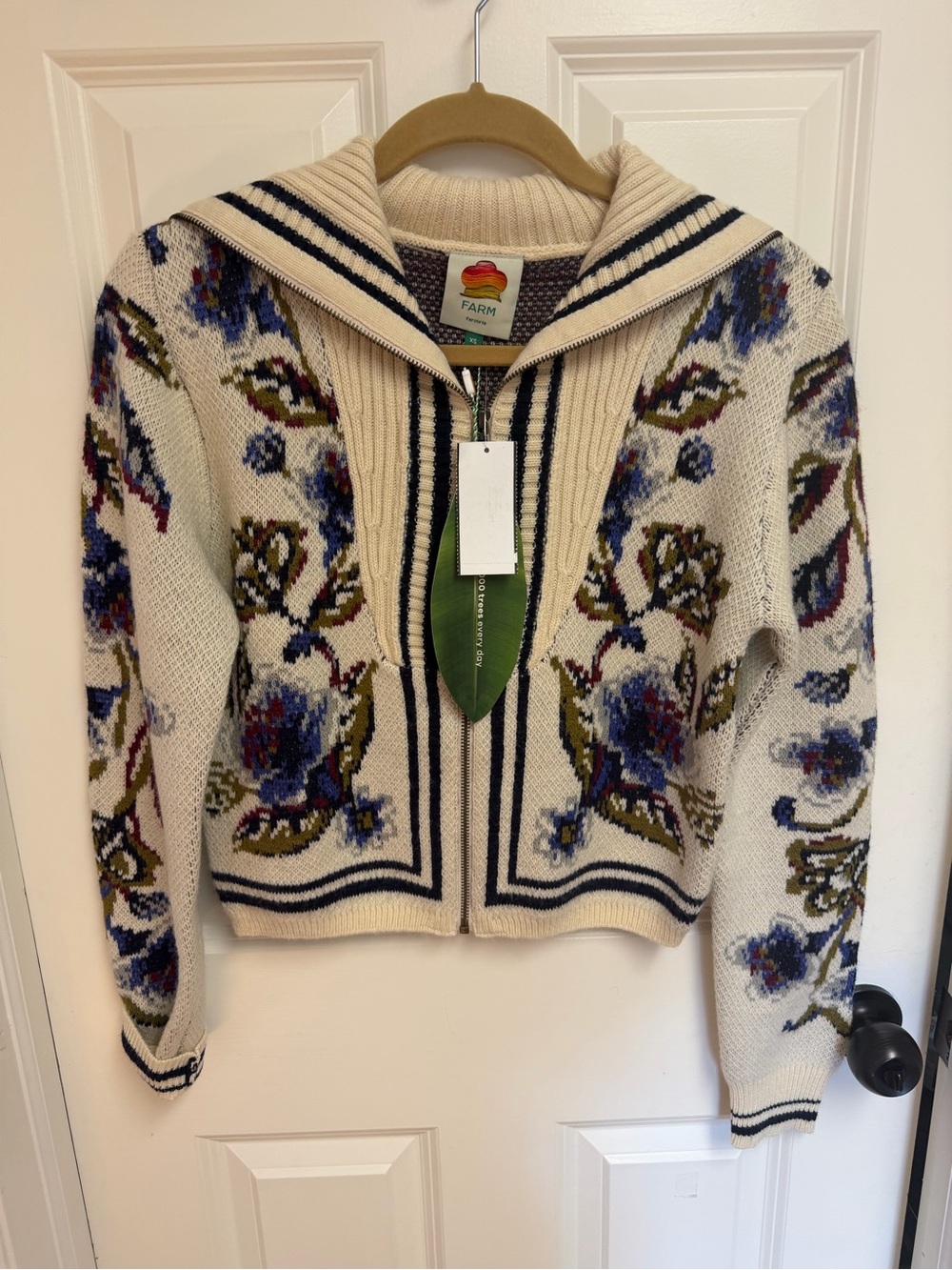 FARM Rio Cream Nature Knit Cardigan Size XS - Picture 5 of 7